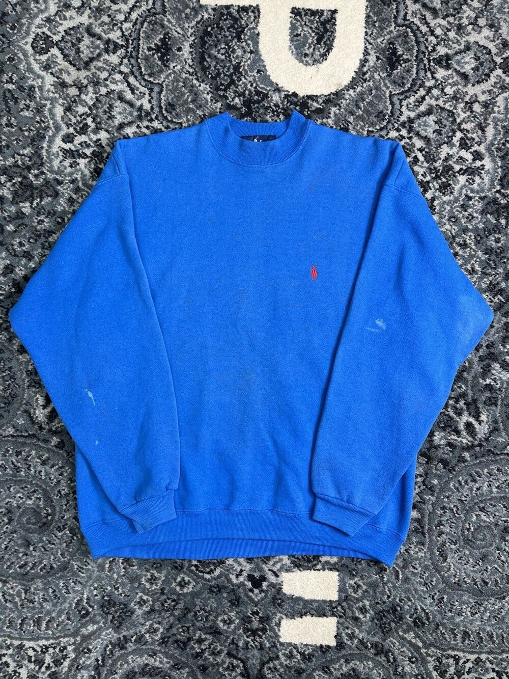 Vintage 1970s Polo Ralph Lauren Crewneck Sweatshirt Size XL  Blue Made In USA